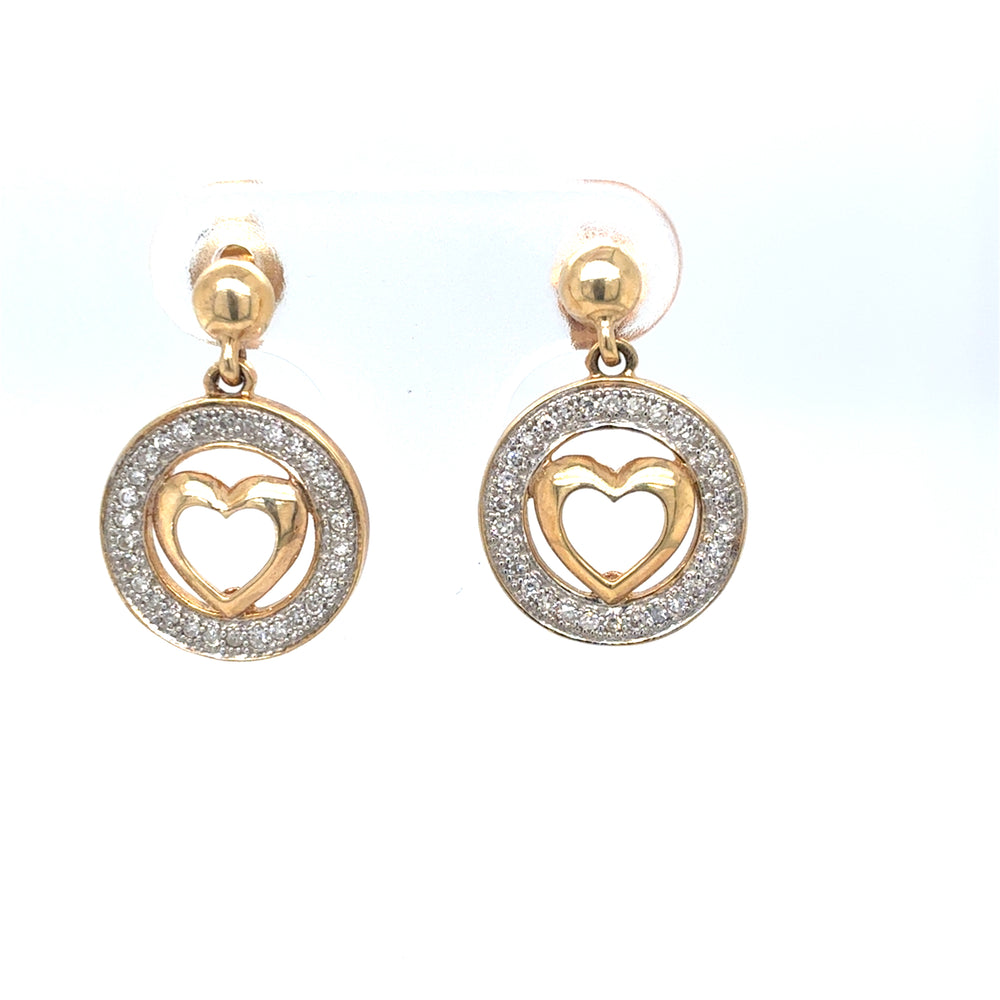 10kt Yellow Gold .20ct Diamond Heart Stud Earring