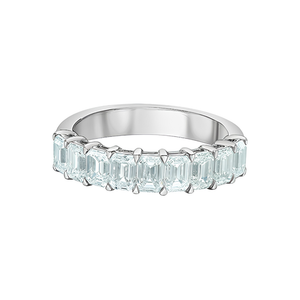14kt White Gold 2.07ct Total Weight 9 Stone Emerald Lab Grown Diamond Band