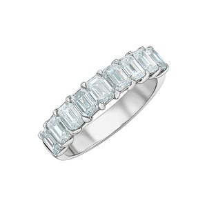 14kt White Gold 2.07ct Total Weight 9 Stone Emerald Lab Grown Diamond Band