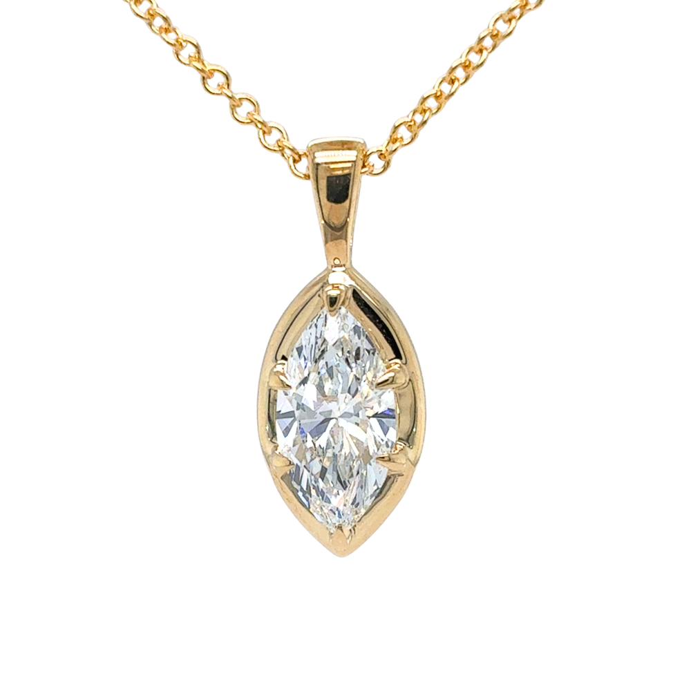 14kt Yellow Gold 1.01tw Marquise Lab Grown Diamond Pendant