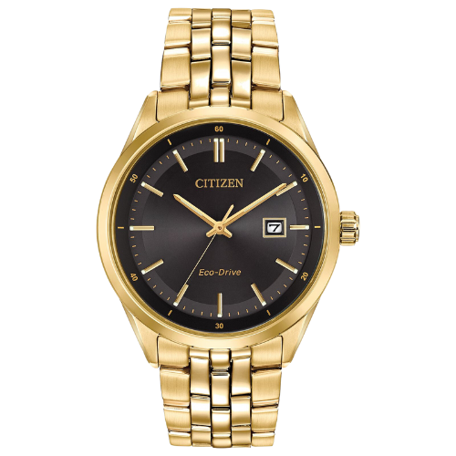 Citizen Eco-Drive Gold Tone Black Dial Watch BM7252-51E