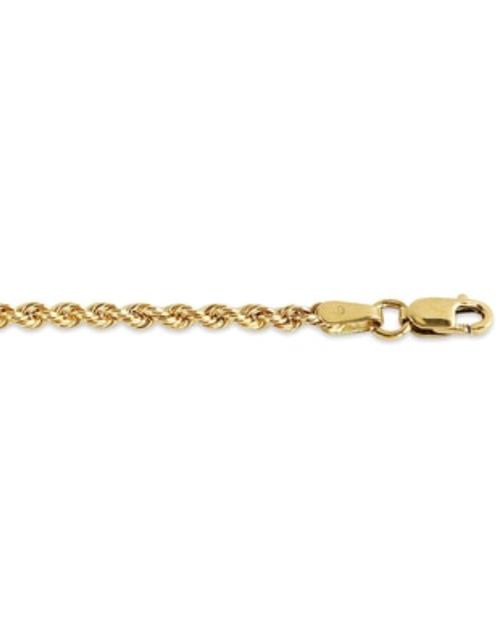 10kt Yellow Gold 7.75" 3mm Rope Bracelet