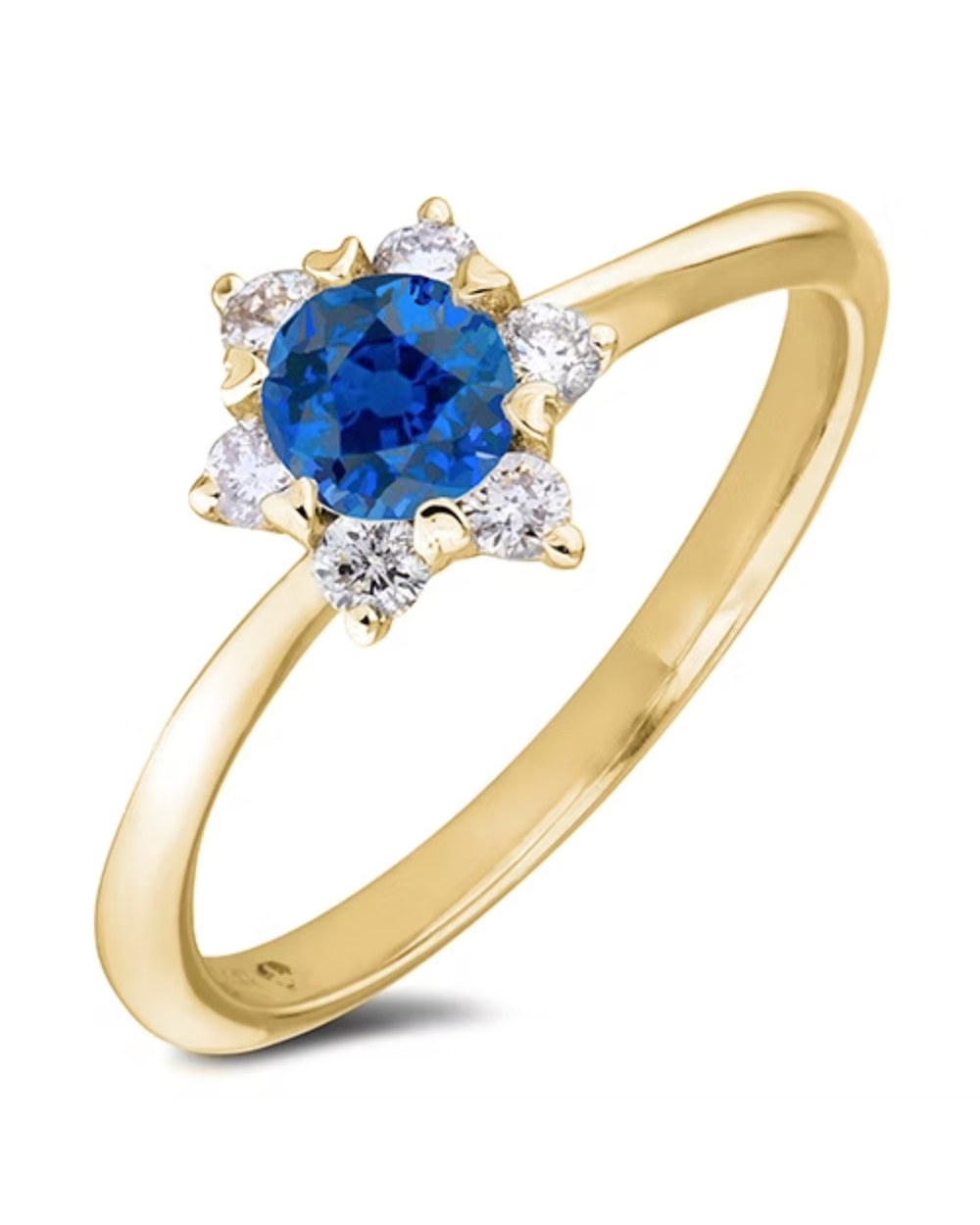 10kt Yellow Gold 0.39 Sapphire + 0.14TW Diamond Ring