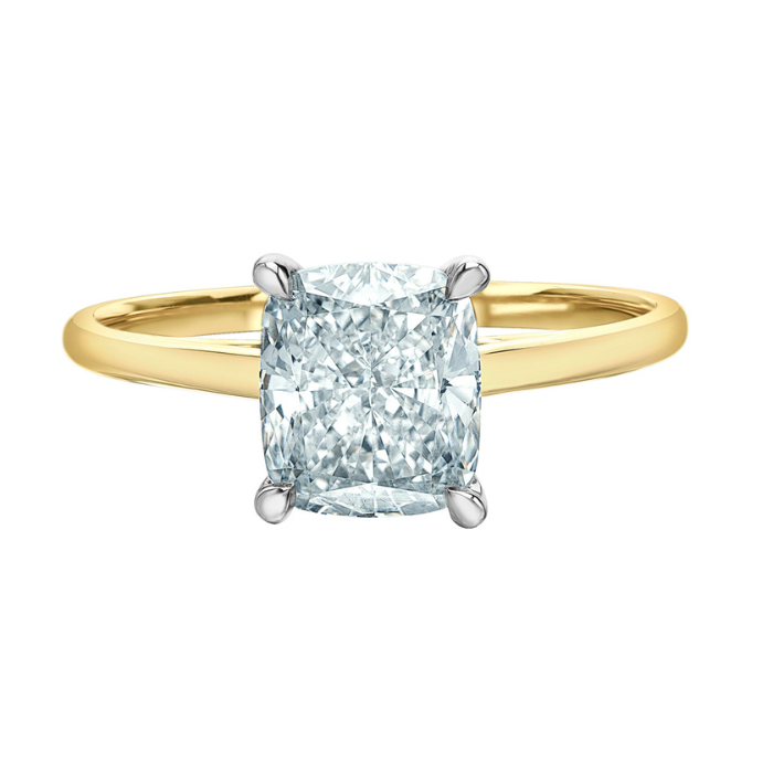 The Cathedral Classic - Cushion Cut Lab Grown Diamond Solitaire - Customizable Engagement Ring