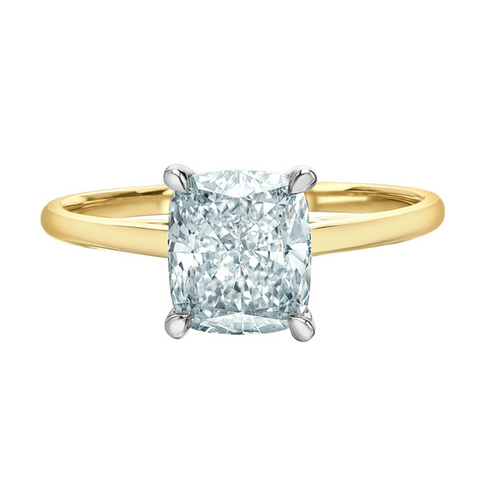 The Cathedral Classic - Cushion Cut Lab Grown Diamond Solitaire - Customizable Engagement Ring