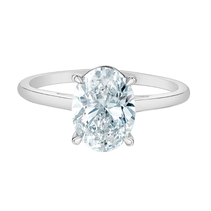 The Cathedral Classic - Oval Lab Grown Diamond Solitaire - Customizable Engagement Ring