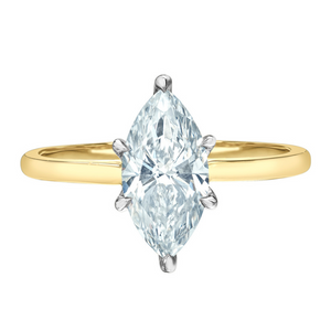 The Cathedral Classic - Marquise Lab Grown Diamond Solitaire - Customizable Engagement Ring