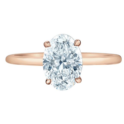 The Petite Peg - Oval Lab Grown Diamond Solitaire - Customizable Engagement Ring