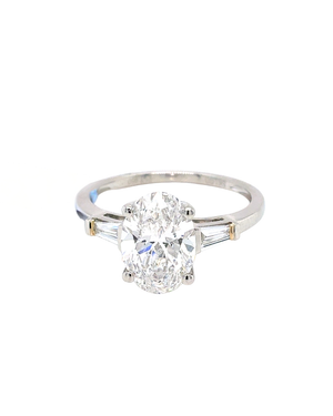 Platinum 2.10TDW Lab Grown Diamond Engagement Ring