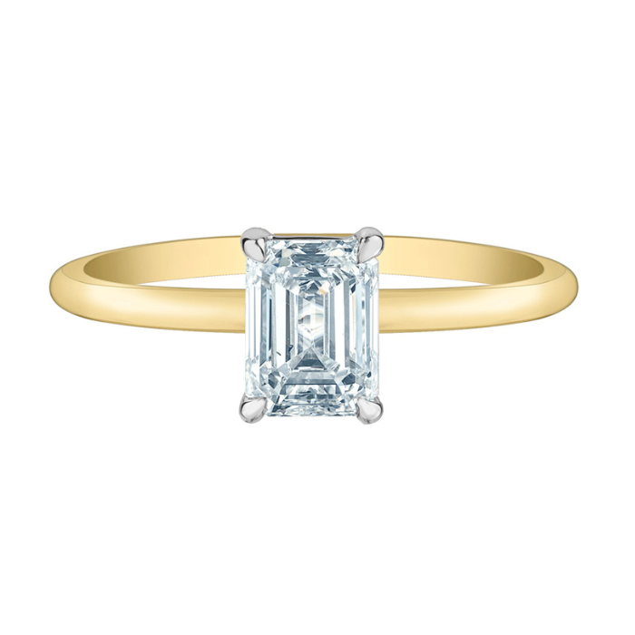 The Petite Peg - Emerald Cut Lab Grown Diamond Solitaire - Customizable Engagement Ring