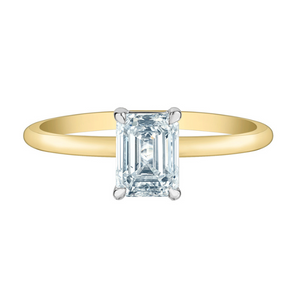The Petite Peg - Emerald Cut Lab Grown Diamond Solitaire - Customizable Engagement Ring