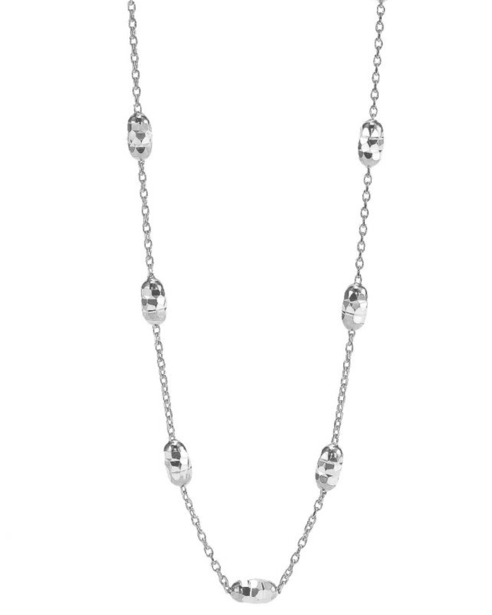 10kt White Gold 16 + 2" Rosa Fancy Chain