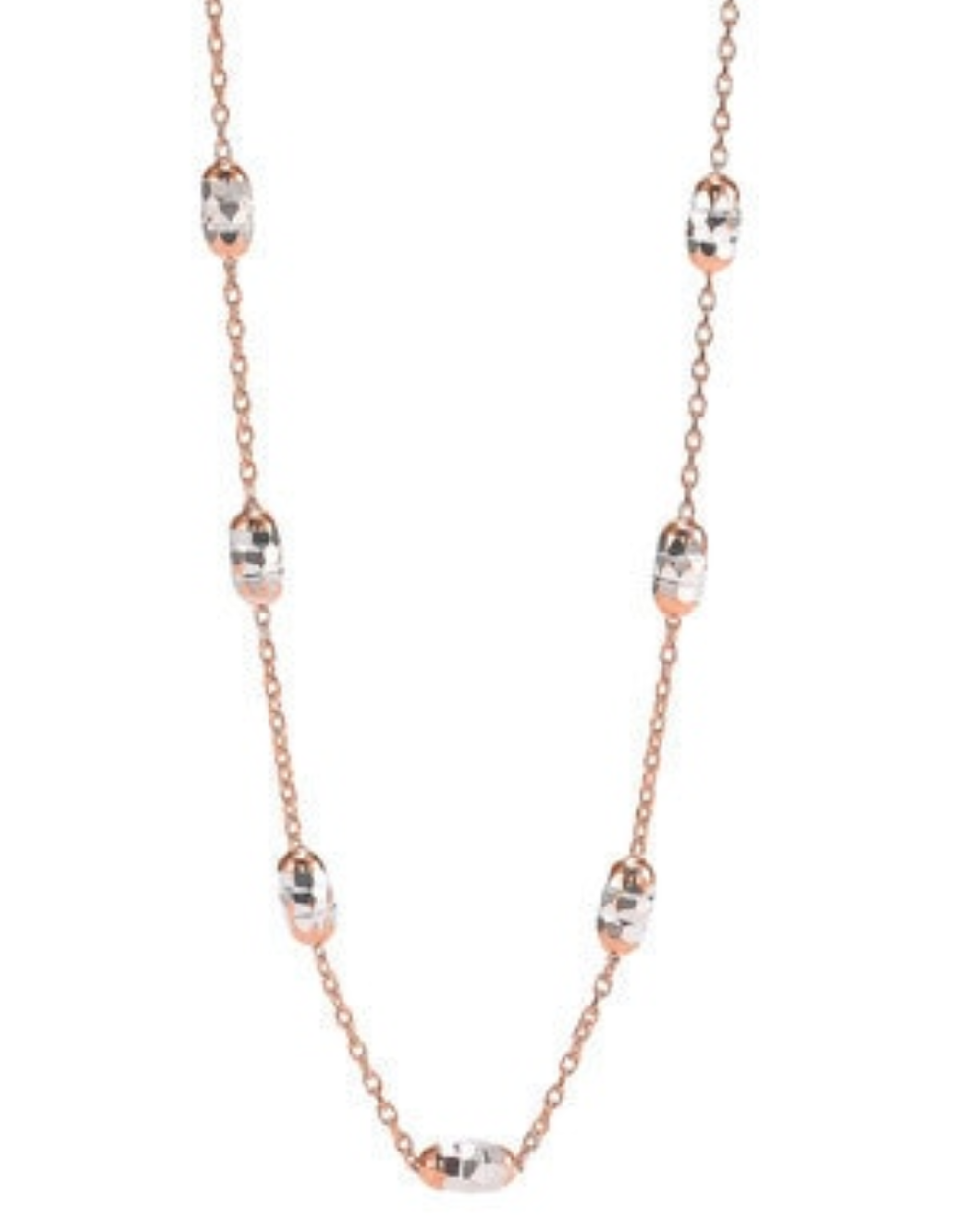 10KT Rose and White Gold Two-Tone 16 + 2" Rosa Fancy Chain