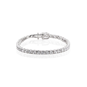 Sterling Silver 4mm Round CZ Tennis Bracelet
