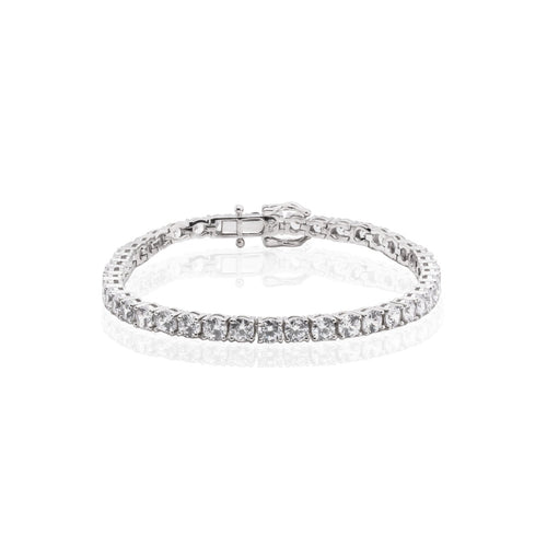 Sterling Silver 4mm Round CZ Tennis Bracelet