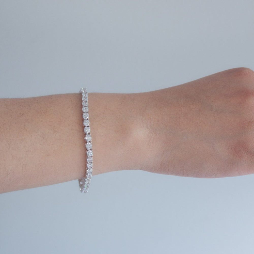 Sterling Silver 4mm Round CZ Tennis Bracelet