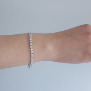 Sterling Silver 4mm Round CZ Tennis Bracelet