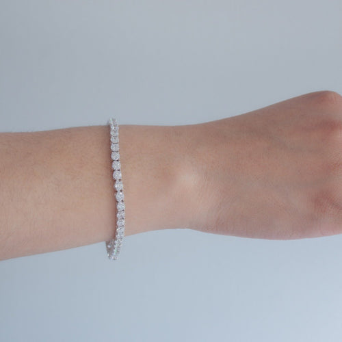 Sterling Silver 4mm Round CZ Tennis Bracelet