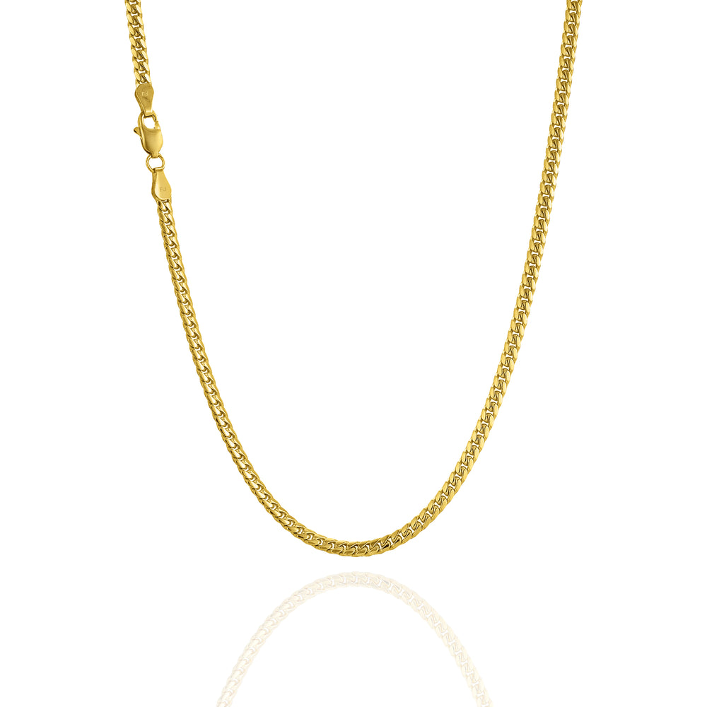 Sterling Silver Gold Plated 5.3mm Miami Cuban Chain 24"