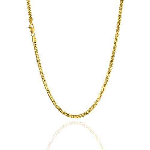 Sterling Silver Gold Plated 5.3mm Miami Cuban Chain 24"