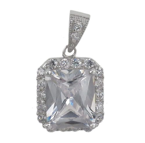 Sterling Silver Fancy CZ Necklace