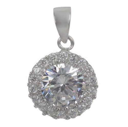 Sterling Silver Fancy CZ Necklace