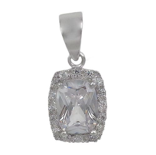 Sterling Silver Fancy CZ Necklace