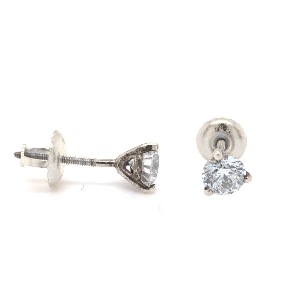 14kt White Gold .62ct Diamond Stud Earring