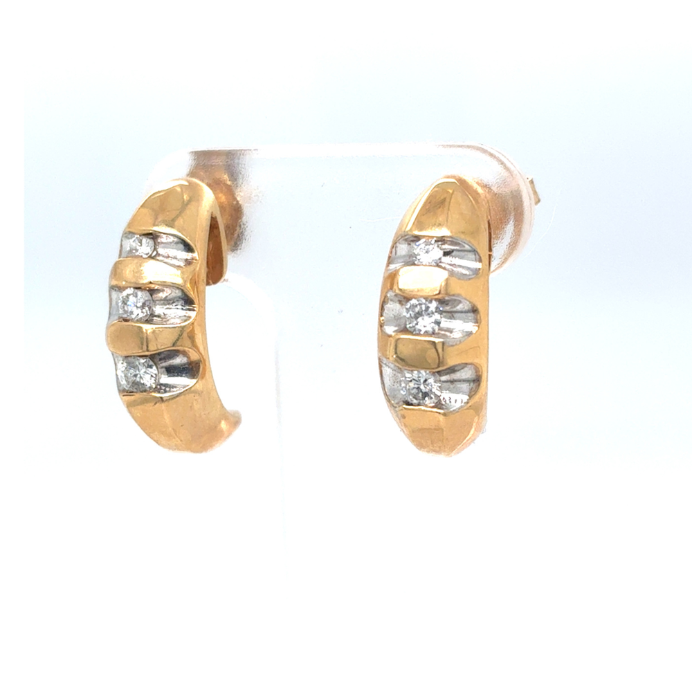 10kt Yellow Gold Diamond stud Earrings