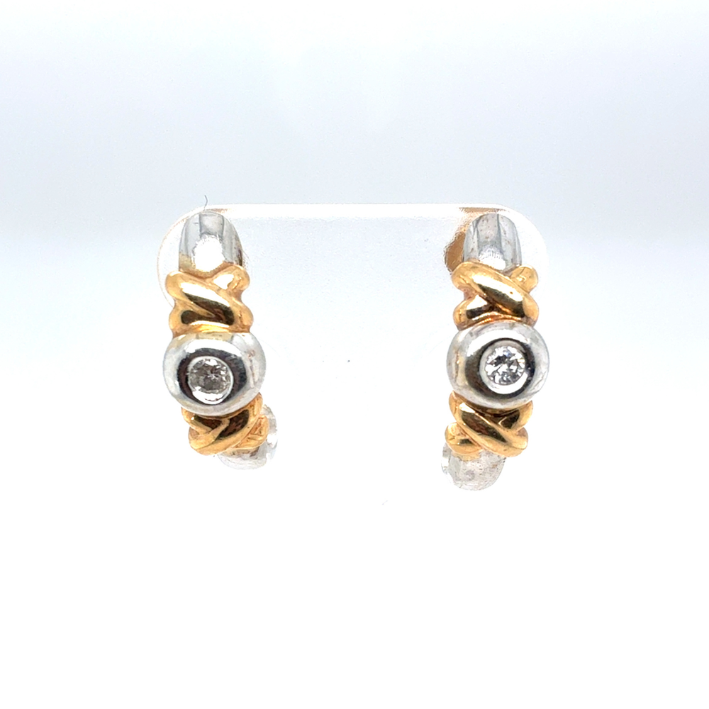 10kt Two-tone Gold .20ct Diamond Stud Earring