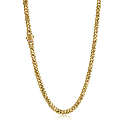 Italgem Stainless Steel Gold Plated Curb Necklace