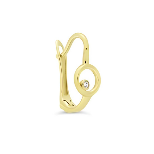 10kt Yellow Gold CZ Baby Leverback Earrings