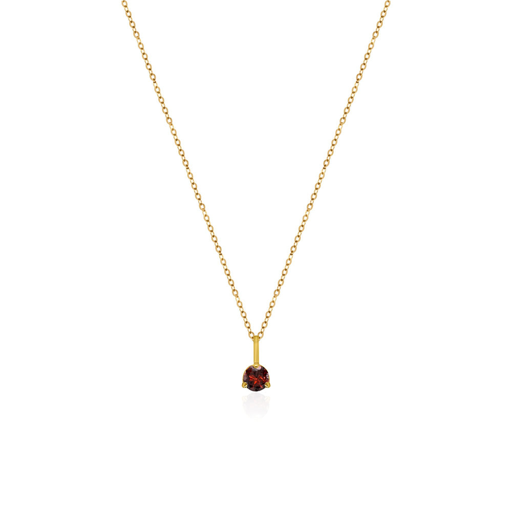 10kt Yellow Gold Lab Grown 4mm 3 Prongs Birthstone Pendants
