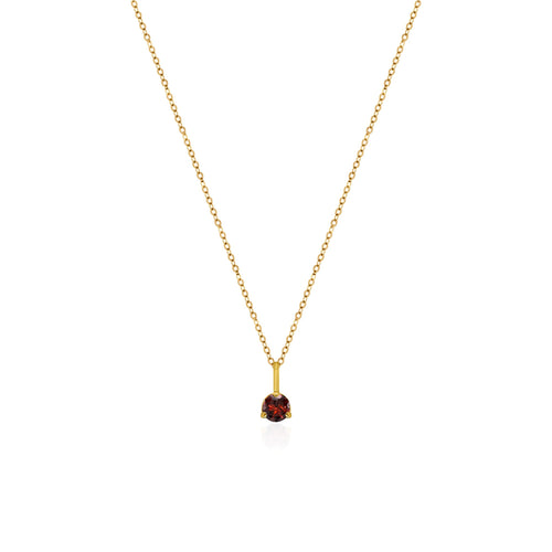 10kt Yellow Gold Lab Grown 4mm 3 Prongs Birthstone Pendants
