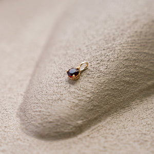 10kt Yellow Gold Lab Grown 4mm 3 Prongs Birthstone Pendants