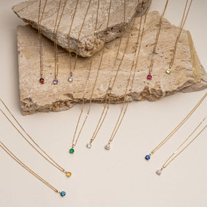 10kt Yellow Gold Lab Grown 4mm 3 Prongs Birthstone Pendants