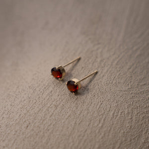 10kt Yellow Gold Genuine 4mm 3 Prongs Birthstone Stud Earrings
