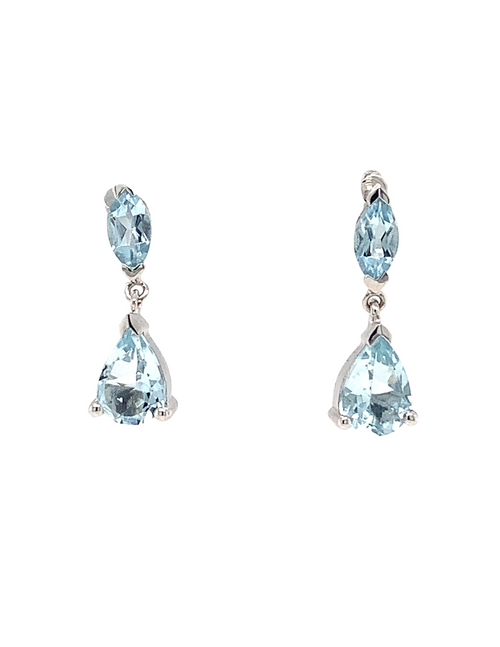10KT White Gold Aquamarine earrings