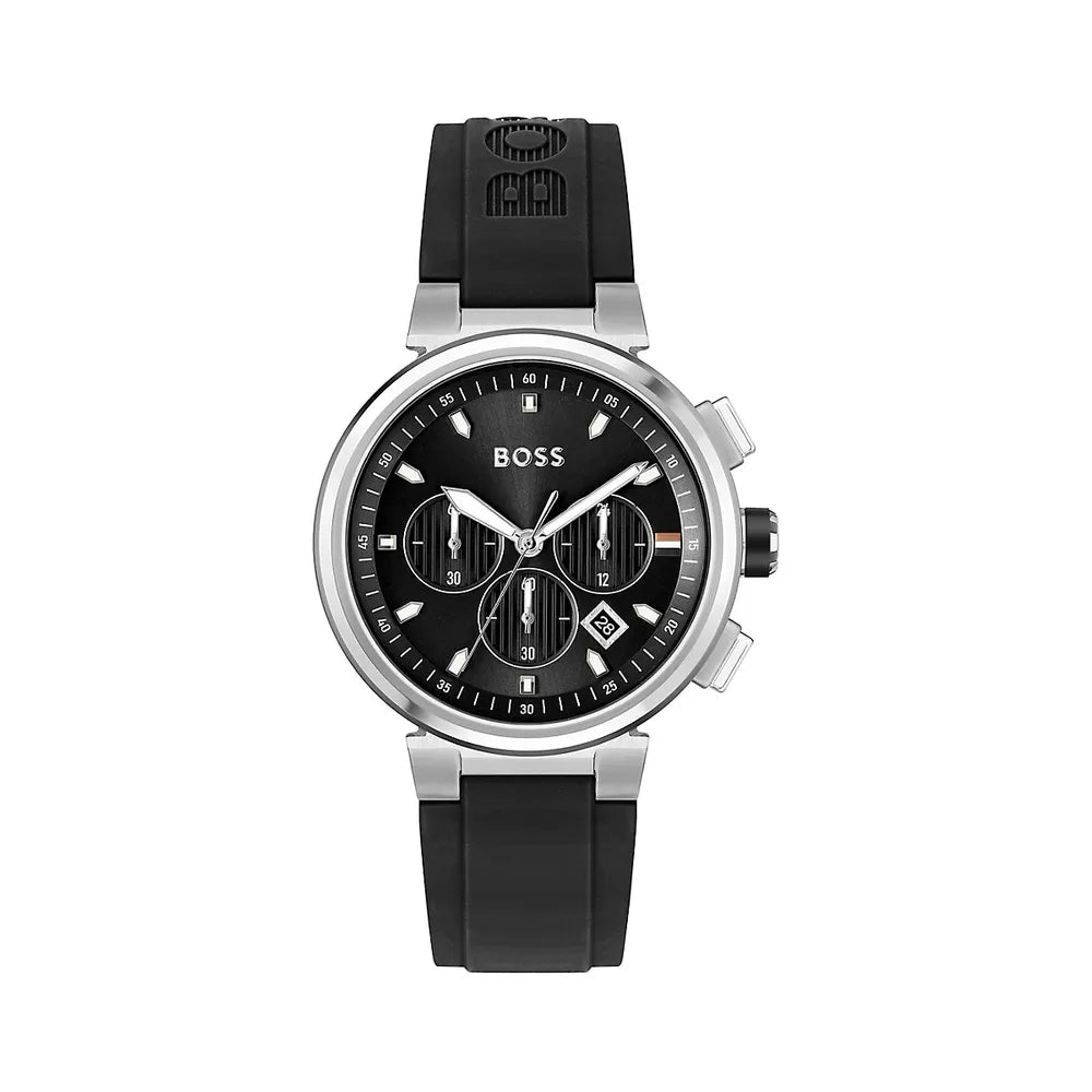 Hugo Boss Men's One Black Chronograph Watch 1513997