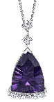 10kt White Gold Amethyst & Diamond Pendant
