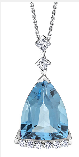 10kt White Gold Topaz & Diamond Pendant