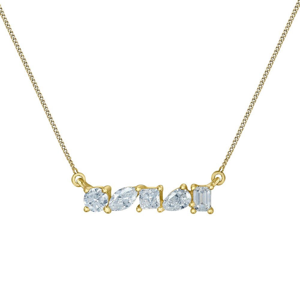 10kt Yellow Gold 0.50ct Multiple Cut Lab Grown Diamond Pendant and Chain