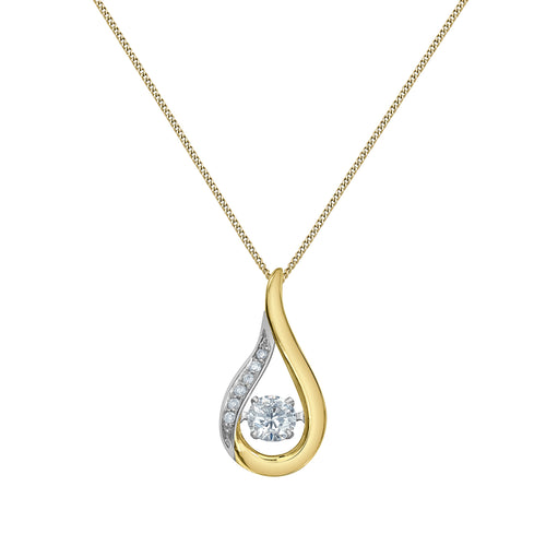 10kt Yellow Gold 0.33ct Round Cut Lab Grown Diamond Pendant and Chain