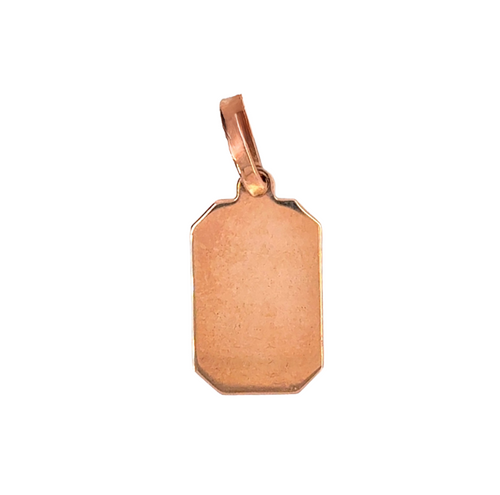 10kt Rose Gold Dogtag Pendant