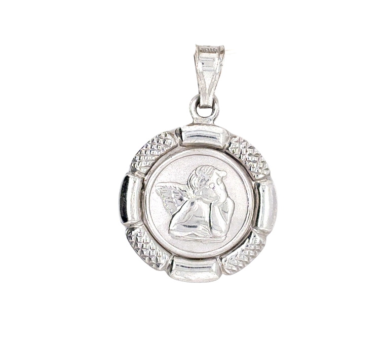 10kt White Gold Angel Charm