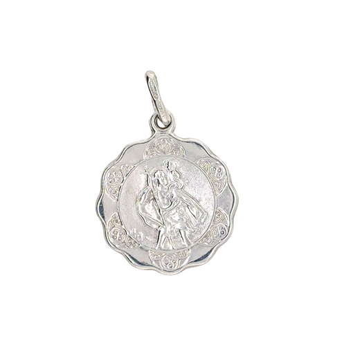 10kt White Gold St. Christopher Charm