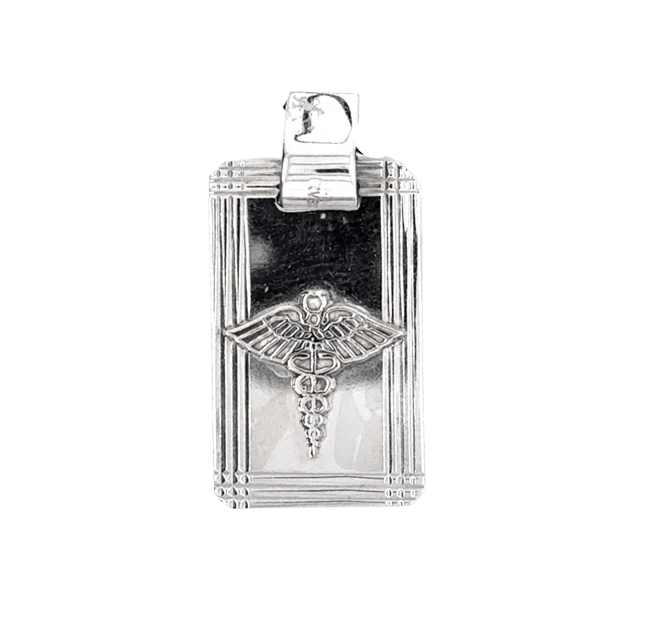 10kt White Gold Medical Alert Charm