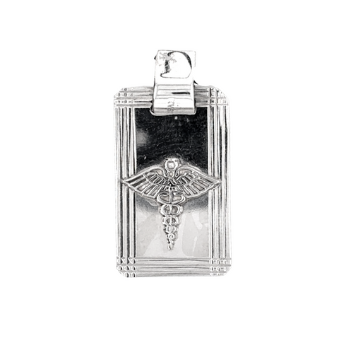 10kt White Gold Medical Alert Charm