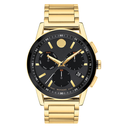 Movado Museum Sport Gold Tone Watch 0607803