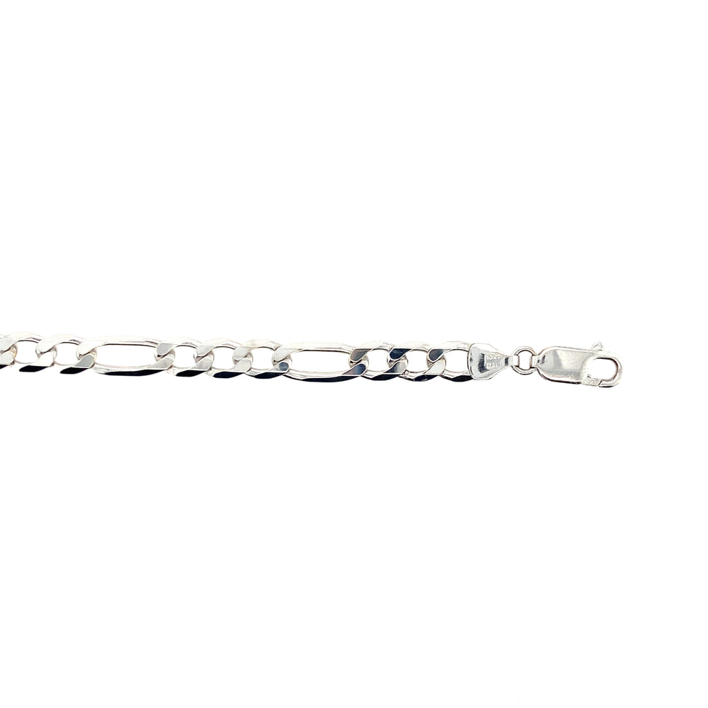 10kt White Gold 5mm Figaro Bracelet